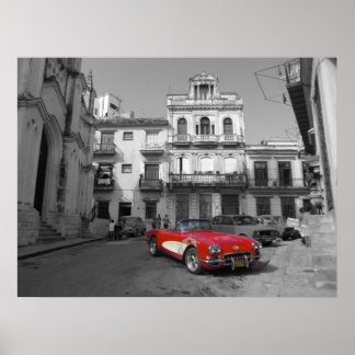 An old Corvette in old Havana Poster