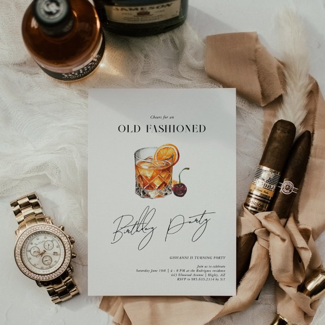 An "Old Fashioned" Birthday | Cocktail Party Invitation (Creator Uploaded)