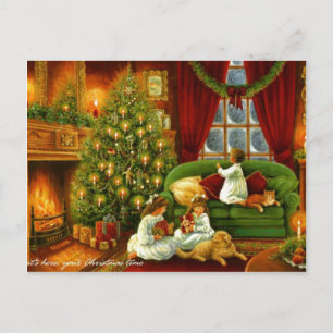An Old Fashioned Christmas Holiday Postcard