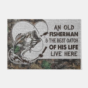 An Old Fisherman and The Best Catch of His Life Doormat