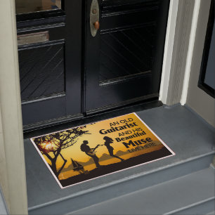 An Old Guitarist And His Beautiful Muse Doormat