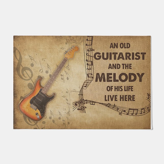 An Old Guitarist And The Melody Of His Life Doormat (Front)