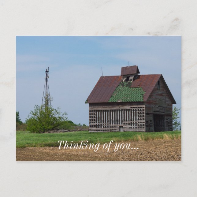An Old Illinois Barn Postcard (Front)