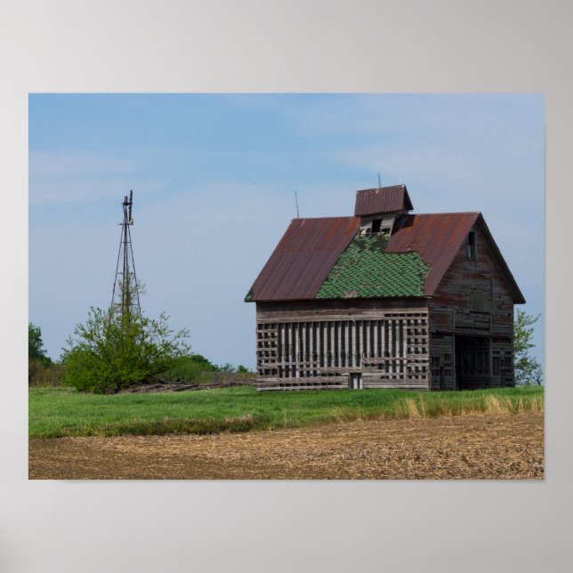 An Old Illinois Barn Poster (Front)