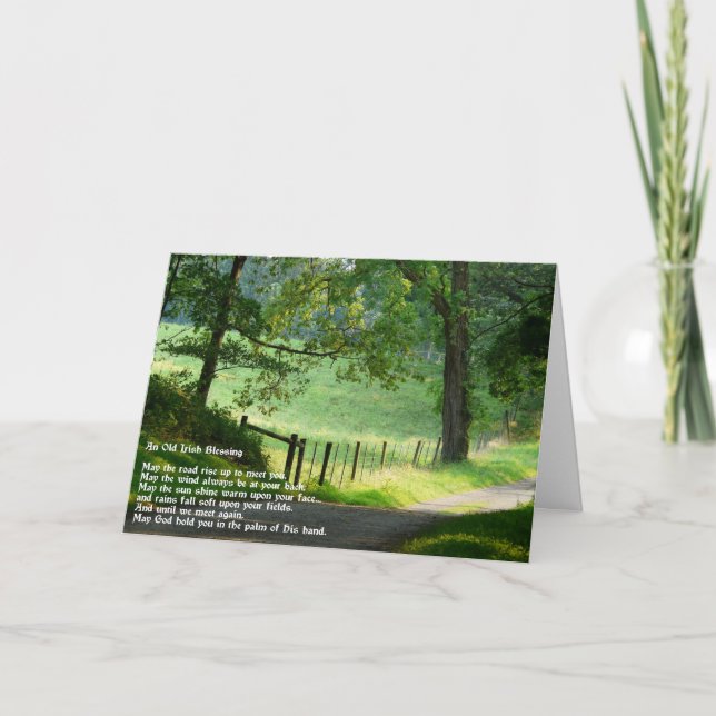 An Old Irish Blessing.-Green Landscape Card (Front)