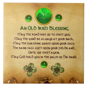 An Old Irish Blessing Parchment Ceramic Tile