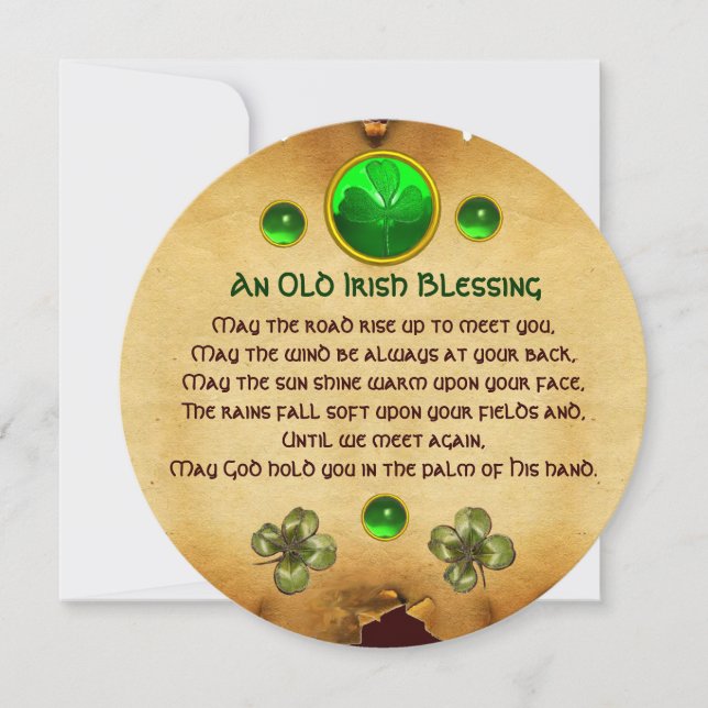 An Old Irish Blessing Parchment  Invitation (Front)