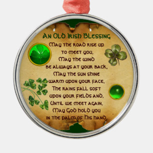 An Old Irish Blessing Parchment Metal Tree Decoration