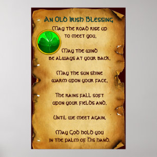 An Old Irish Blessing Parchment Poster