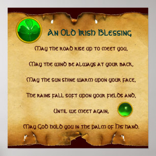 An Old Irish Blessing Parchment, Square Poster