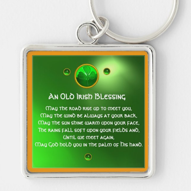 An Old Irish Blessing Shamrock Key Ring (Front)