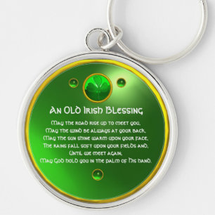 An Old Irish Blessing Shamrock Key Ring