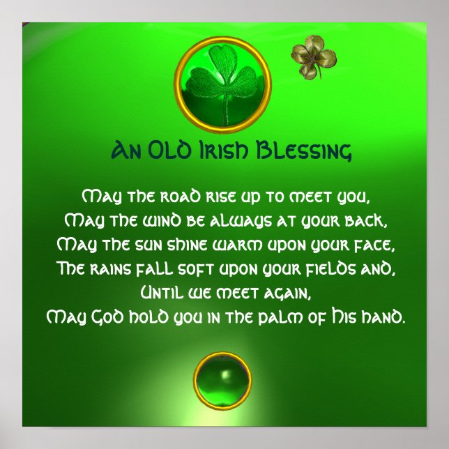 An Old Irish Blessing , Square Poster (Front)