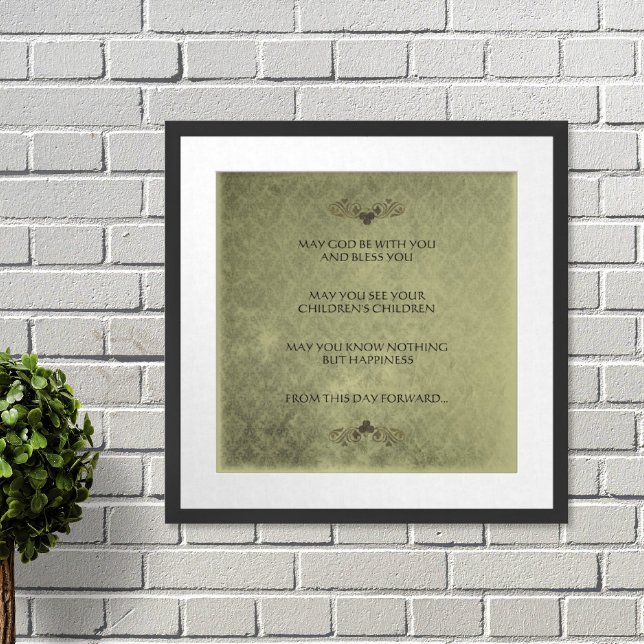 AN OLD IRISH WEDDING Blessing Distressed Damask Poster (Creator Uploaded)
