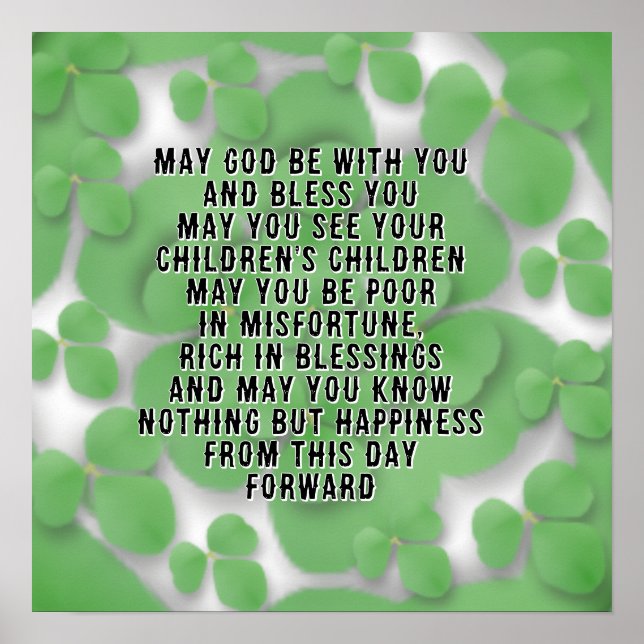 AN OLD IRISH WEDDING Blessing Poster (Front)