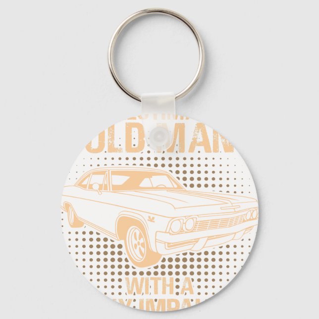 An Old Man Chevrolet Impala Ss 1965 Key Ring (Front)
