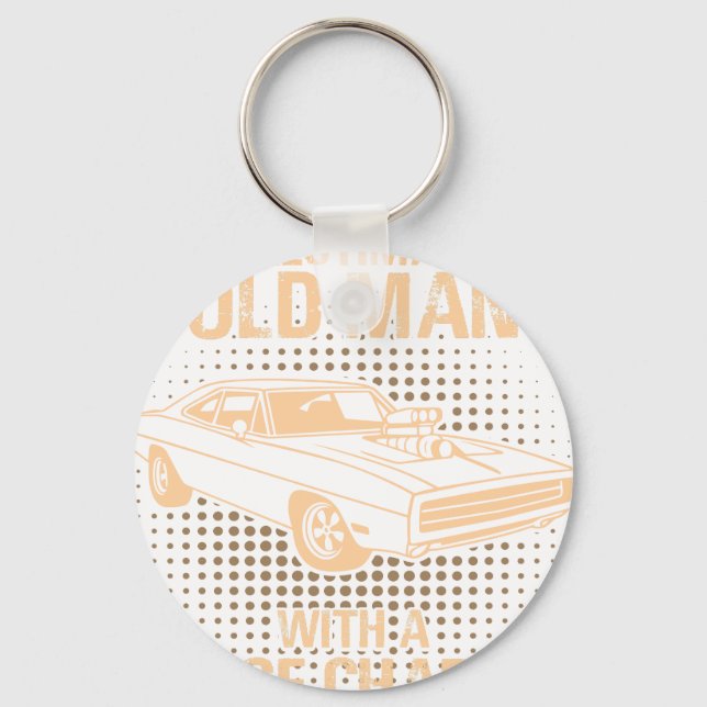 An Old Man Dodge Charger 1970 Key Ring (Front)