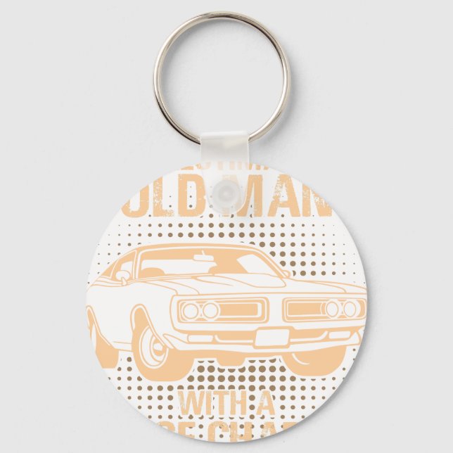 An Old Man Dodge Charger 1971 Key Ring (Front)