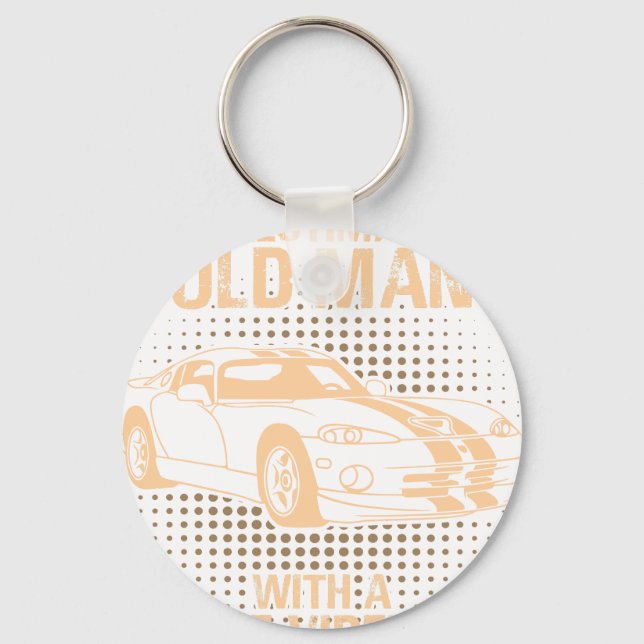 An Old Man Dodge Viper 1996 Gts Stripes Key Ring (Front)