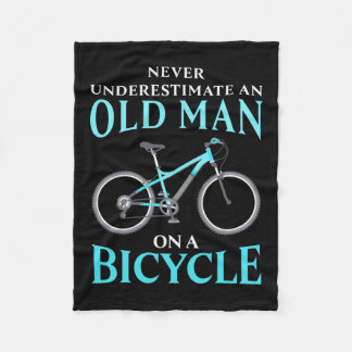 An Old Man On A Bicycle Fleece Blanket