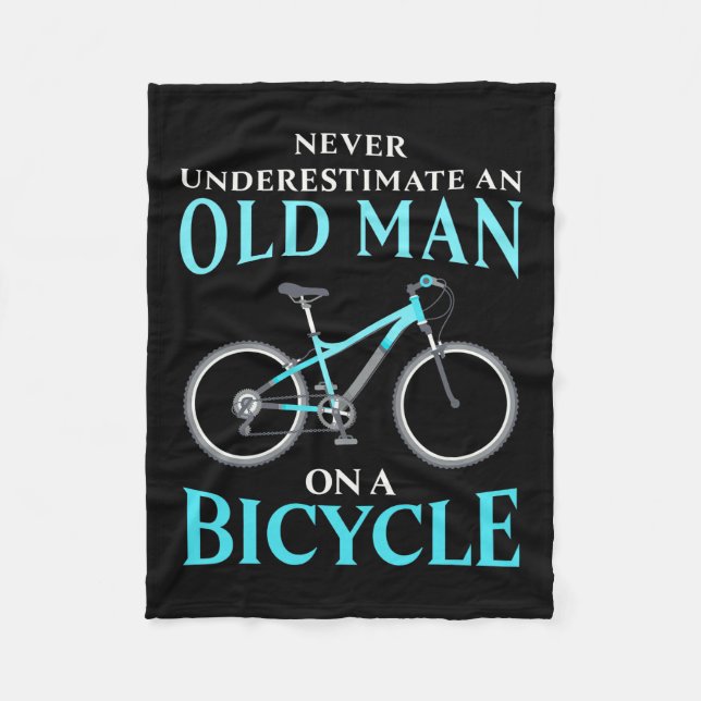 An Old Man On A Bicycle Fleece Blanket (Front)