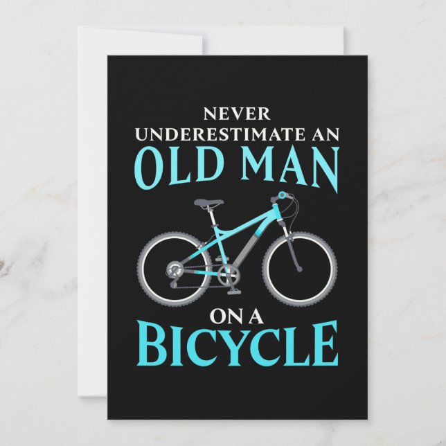 An Old Man On A Bicycle Invitation (Front)