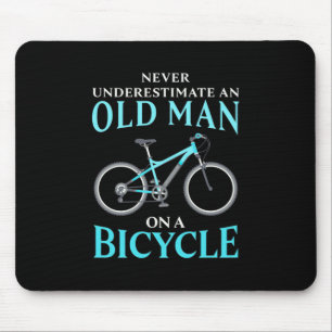 An Old Man On A Bicycle Mouse Pad