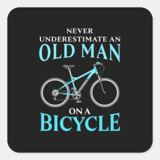 An Old Man On A Bicycle Square Sticker