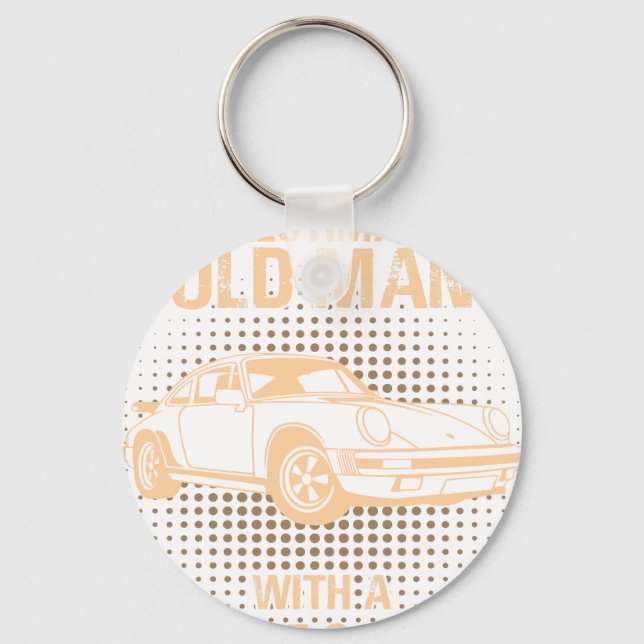 An Old Man Porsche Carrera 1984 Key Ring (Front)
