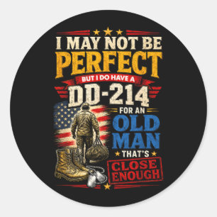 An Old Man Usa Aamerican Patriotic Veteran Dad Classic Round Sticker