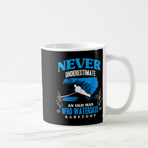 An old man waterskis barefoot water skiing beachAn Coffee Mug
