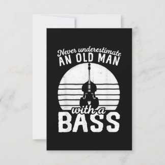 An Old Man With A Bass Card