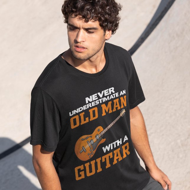 An Old Man With A Guitar black T-Shirt (Creator Uploaded)