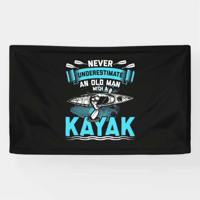 An Old Man With A Kayak Banner (Horizontal)
