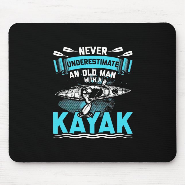 An Old Man With A Kayak Mouse Pad (Front)