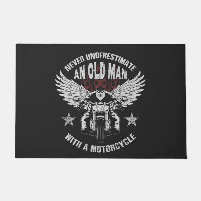 An Old Man with a Motorcycle Doormat (Front)