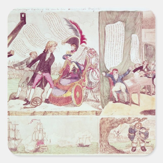An Old Philosopher Teaching Square Sticker (Front)
