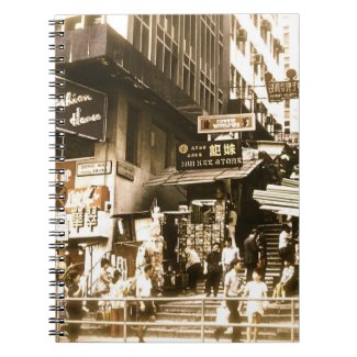 An Old Photo of the Streets of Hong Kong Notebook