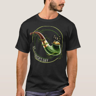An Old Pipe Spilling Golden Coins On St Patricks D T-Shirt