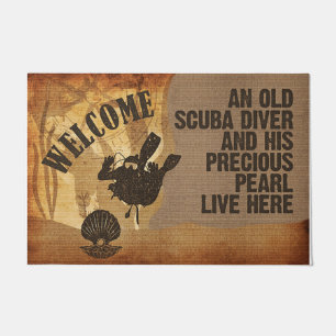 An Old Scuba Diver Welcome Doormat