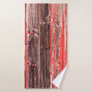 An old worn barn or antique wooden fence with chip bath towel