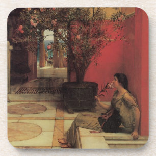 An Oleander by Alma Tadema, Vintage Flowers Coaster
