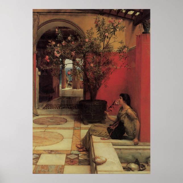 An Oleander by Alma Tadema, Vintage Flowers Poster (Front)
