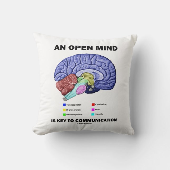 An Open Mind Is Key To Communication (Brain) Cushion (Front)
