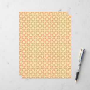 an orange and white background with small squares