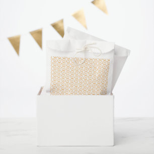 an orange and white background with swirls favour bag