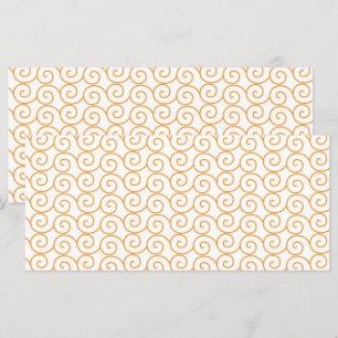 an orange and white background with swirls menu