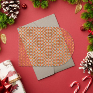  an orange and white geometric pattern acrylic invitations