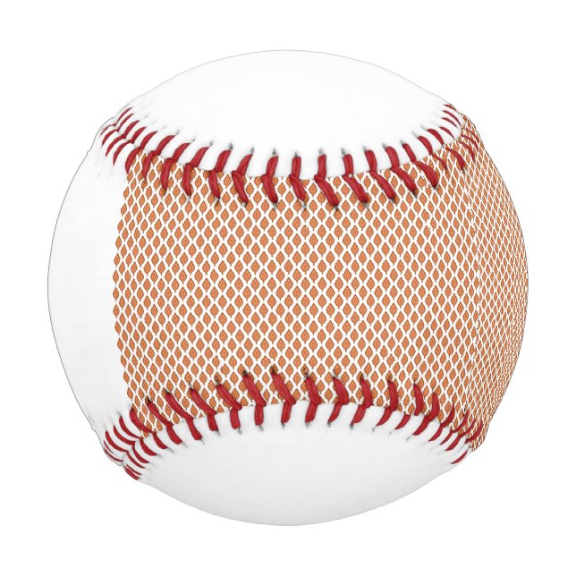 an orange and white geometric pattern baseball (Front)