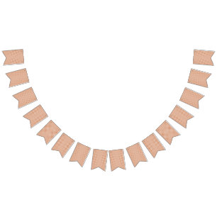 an orange and white geometric pattern bunting